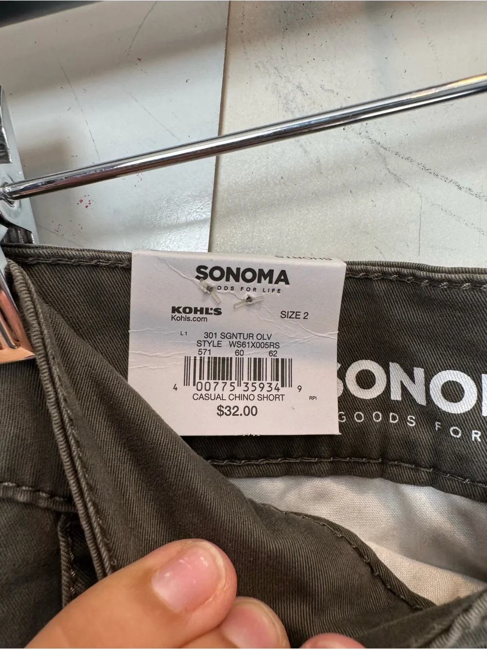 NWT Sonoma Olive Brown Casual Bermuda Shorts